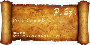 Poli Szervác névjegykártya